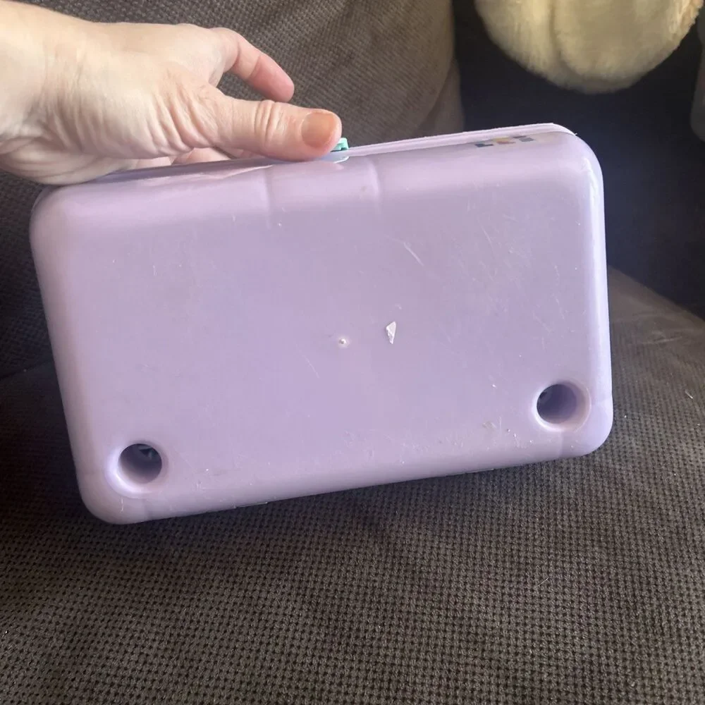 Vtg Caboodles Purple Teal Makeup Storage Case 9x5x4”